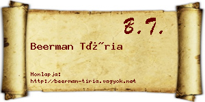 Beerman Tíria névjegykártya